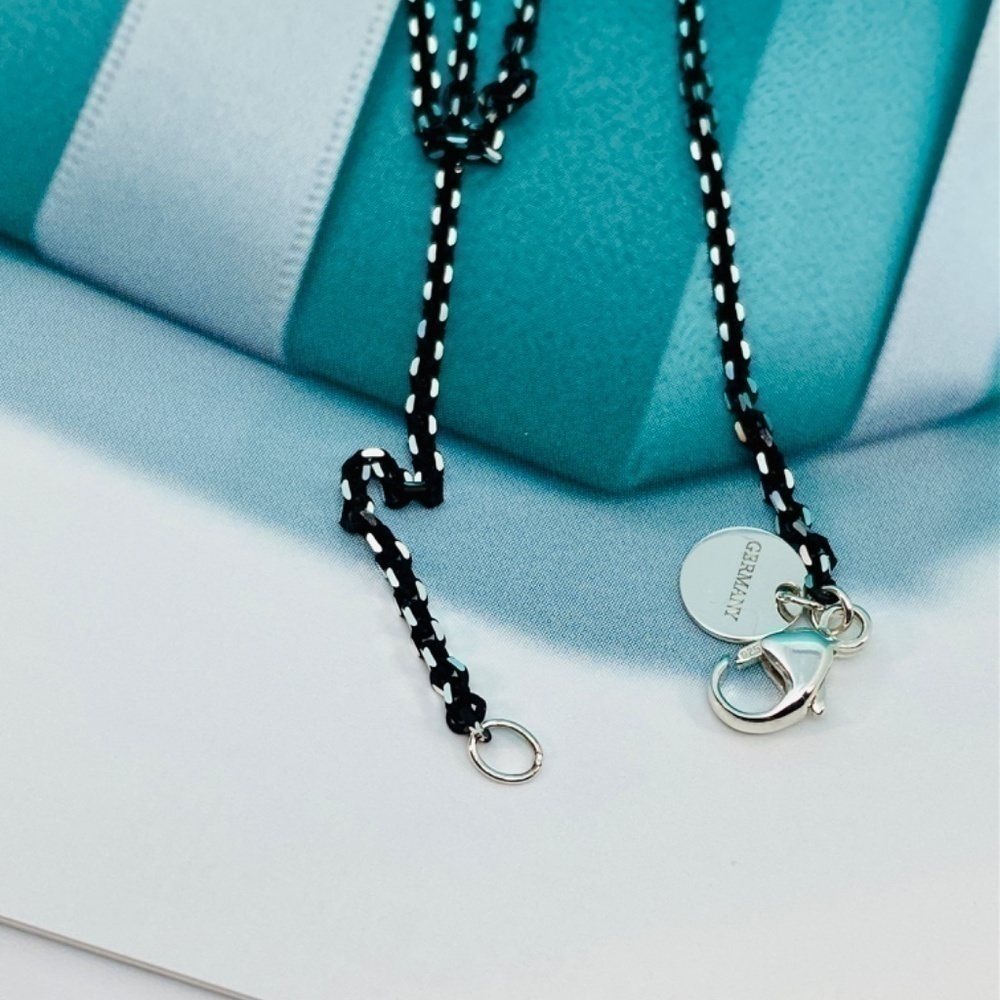 Tiffany & Co. 18” Black Enamel Coated Sparkle Chain Necklace Box Sold out - Picture 4 of 9